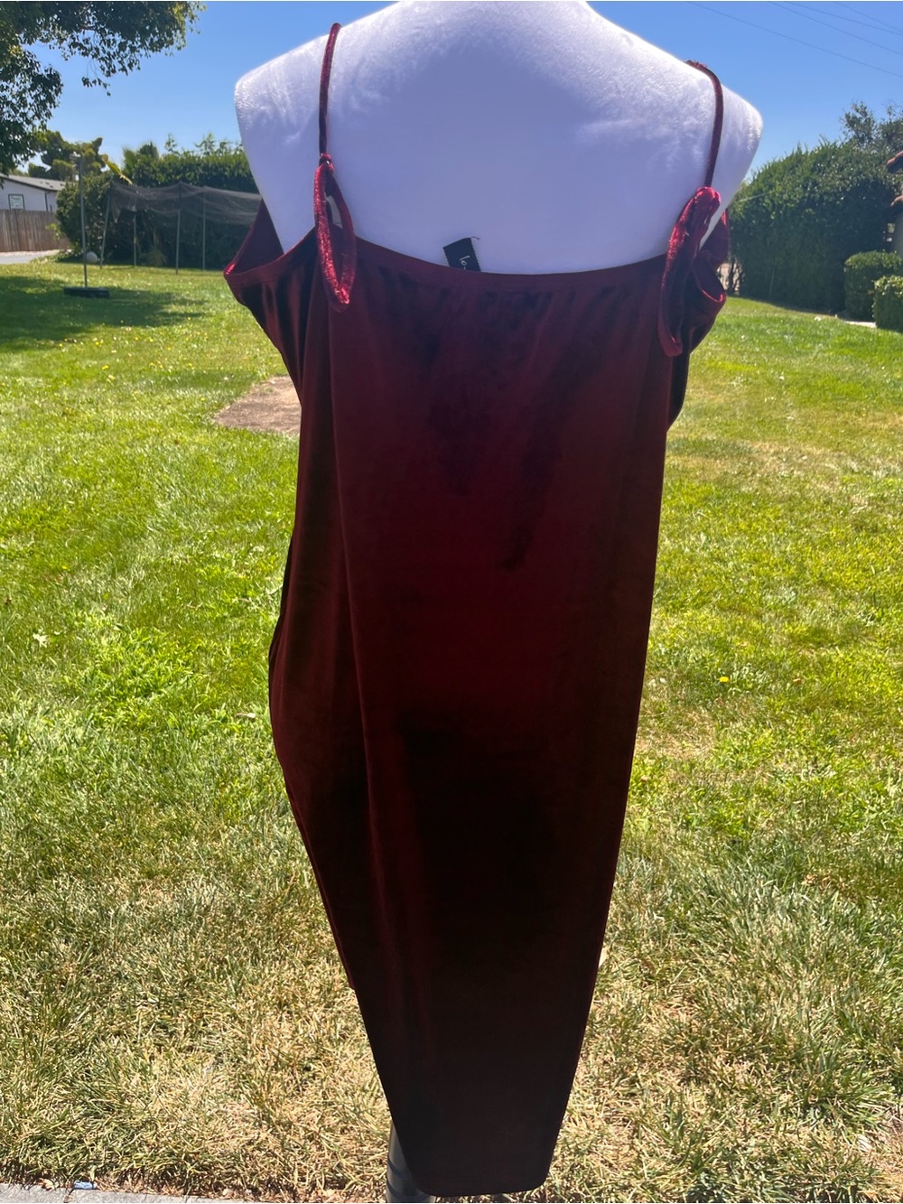 Y2K grunge dark romantic witchy vamp whimsigoth velvet embroidered slip dress - Picture 4 of 7